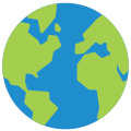 ícono planeta azul y verde